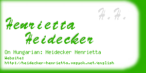 henrietta heidecker business card